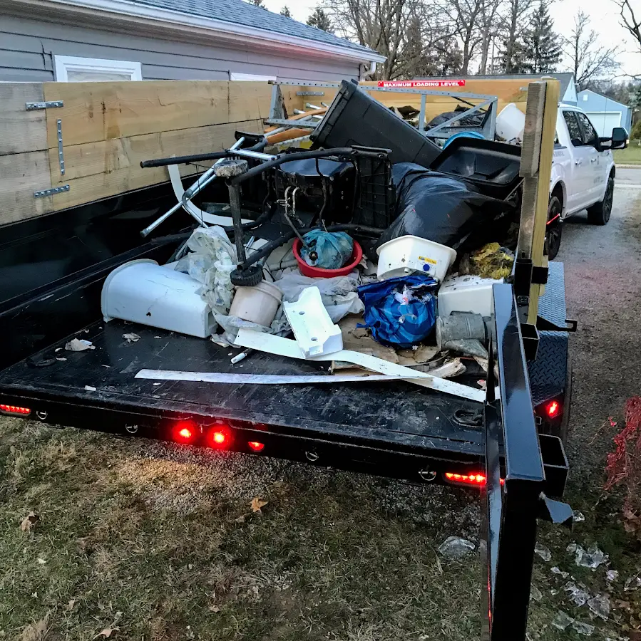 Roll-off dumpster delivered to a residential driveway in Columbus